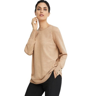 ellos Plus Size Button-Cuff Pullover