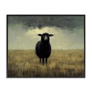 Stupell Industries Black Sheep in Field Framed Giclee Art - 1 of 4