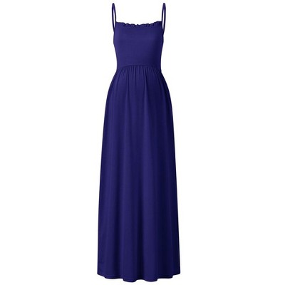 Women's Sleeveless Maternity Dress Spaghetti Strap Summer Casual Maxi Dress for Baby Shower or Daily Wear