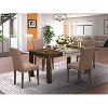 HomeStock 5-Pc Rectangular Natural Brown Finish Solid Wood Top-Upholstered Dining Room Set-Seats 4 - 2 of 4