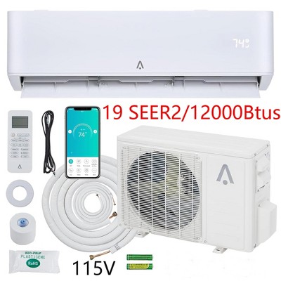 9000/12000/18000/24000/36000Btus Mini Split Air Conditioner 19/23 Seer2 With Heater System 115V/230V