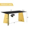 Marble Patterned Dining Table,Dining Table With Slabs Tabletop And Stainless Steel Butterfly Legs,Rectangular Dining Table-Cuddlewood - 4 of 4