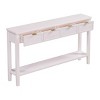 60" Modern Slim Console Table with 4 Drawers,Bottom Shelf & Tall Legs for Entryway,Hallway,Foyer-Baofuwish - 3 of 4