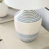 23" Blue & White Striped Modern Coastal Ceramic Table Lamp - Nourison - 3 of 4