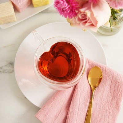 Kendall Clear Heart Shaped Double Walled Glass Tea Mug