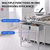 Acekool Stainless Utility Sink 41"x23"x45", Double Compartment Commercial Sink for Kitchen, Laundry, Garage, Outdoor - 3 of 4