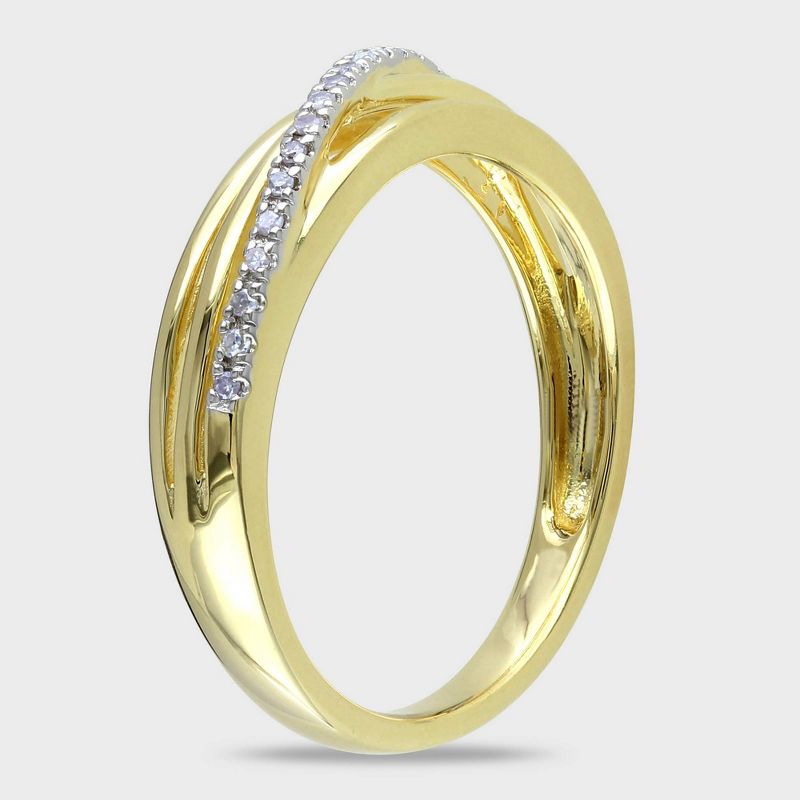 0.06 CT. T.W. Diamond in Yellow Silver Cocktail Ring, 3 of 4