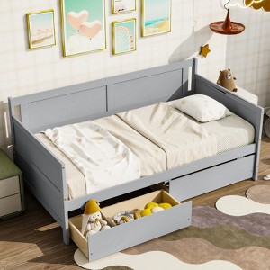 RISOKEYS Twin Size Daybed Sofa Bed with 2 Storage Drawers,Sturdy Pine Wood Frame for Bedroom,Kids Room Small Spaces & Familieslet Points - 1 of 4