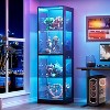 PAKASEPT 63" Tall Glass Display Cabinet, 4-Tier Curio Cabinets with 3 Color Lights for Collectibles, Storage Cabinet with Door, Glass Display Case - 4 of 4