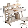 Rolling Desk with Monitor Stand,Rolling Computer Desk for Student Writing Table for Small Space. - 3 of 4