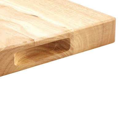 Winco 18" x 30" Natural Wood Cutting Board with Recessed Handles