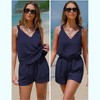 EXLURA Womens Summer 2 Piece Sets Sleeveless V Neck Knotted Tank Tops Shorts Matching Sets Vacation Cruise Beach Outfits 2025 - 2 of 4
