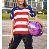 LA LEELA Women's Casual Beach 4th of July Blouses Shirt Patriotic Blouse Short Sleeve Button Up Dress Tops Tee Summer Hawaiian Shirts - 4 of 4