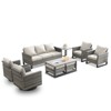POCASSY 9PCS Patio Furniture Set with Swivel Chair, Outdoor Sofa Couch Set with 4 Chairs, Luxury Outdoor Conversation Set with Comfort Thick Cushion - 2 of 4