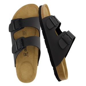 CUSHIONAIRE Men's Lane Cork Footbed Sandal with +Comfort,  Arch Support, Adjustable Straps, Casual Summer Footwear - 1 of 4