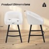TUYOHW Teddy Fabric Counter Bar Stools Set of 2,Upholstered Bar Chairs with Metal Frame,Soft Backrest & Armrest,Dining Chair for Kitchen,Bar - 3 of 4