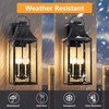 DAKAFUL 25.5in Outdoor Lights,Wall Lights for Outside House Porch Garage,Waterproof Exterior Wall Lanterns Sconce with Clear Glass(Black) - 4 of 4