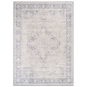 World Rug Gallery Calista Multi Vintage Indoor Rug – Machine Washable Flat Pile with Non-Slip Backing - 1 of 4