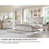 SinCiDo Queen Size Farmhouse Bed Frame, 54" Tall Geometric Headboard & 2 Storage Drawers ,Solid Wood Platform w/Reinforced Slats - 3 of 4