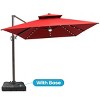 Crestlive Products 13FT Patio Cantilever Umbrella with Light Base Set Double Top High-strength Aluminum 360°Rotation 5 Heights Adjustable - 2 of 4