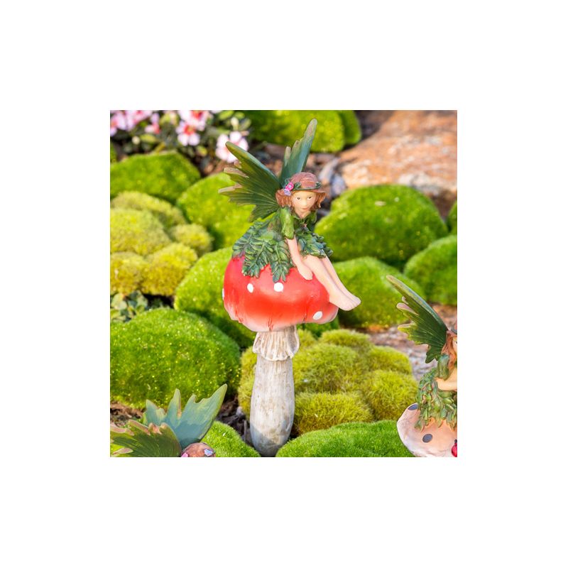 Evergreen Fairy On Mushrooms Garden Stakes, 2 of 5