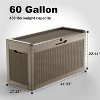 Infurnic Deck Boxes, Outdoor Patio Storage Box with Handle, Waterproof Box for Storage Patio Furniture Garden Tools, Brown, 41.93"*17.13"*22.44" - 4 of 4