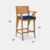 Best Choice Products Set of 2 Outdoor Acacia Wood Bar Stools Bar Chairs w/ Weather-Resistant Cushions - Teak Finish - 2 of 4