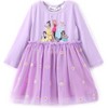 Disney Princess Toddler Dress  Long Sleeve Embroidered Daisy Double-Layered Tulle Winter Birthday Party Outfit - 3 of 4