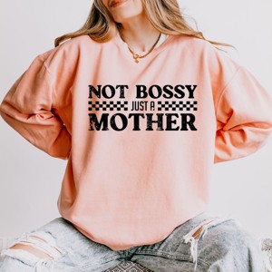 Simply Sage Market Not Bossy Just A Mother Lightweight Garment Dyed Sweatshirt - 1 of 4