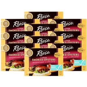 Reese Large Smoked Oysters - Case of 10/3.7 oz - 1 of 4
