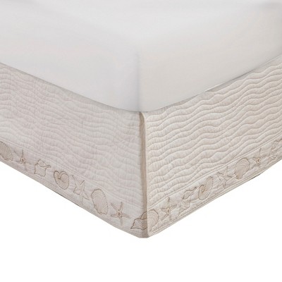 Coastal Seashell Cotton Bed Skirt Drop 18in Ivory by Greenland Home ...