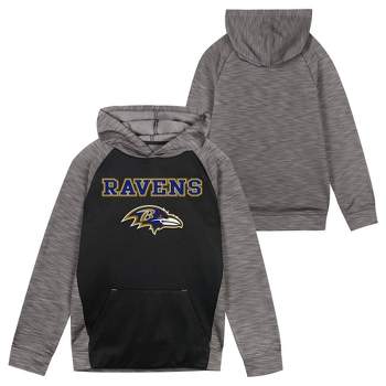 NFL Baltimore Ravens Boys' Black/Gray Long Sleeve Hooded Sweatshirt