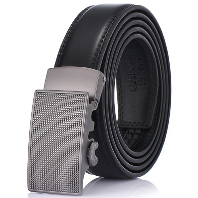 Gallery Seven Men's Repeated Block Leather Ratchet Belt - Obsidian ...