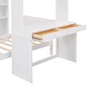 PAGED Simple Wooden Bunk Bed Loft Bed with Desk, Twin over Full Bed Frame with Storage Shelves, Ladder and Guardrail for Kids, Teens, Adults - 3 of 4