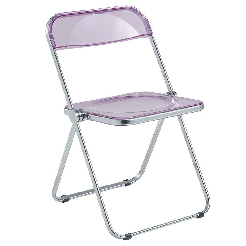 LeisureMod Lawrence Modern Acrylic Folding Chair With Metal Frame, 1 of 8