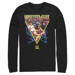 Mens WWE Retro Wrestlers Triangle Long Sleeve Shirt - 1 of 4