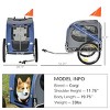 Dog Bike Trailer for Medium Pets,Foldable Bicycle Pet Carrier Wagon with 3 Entrances,Mesh Screen and Flag- LAOTIES - 3 of 4