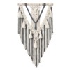 Aoibox Handmade Macrame Woven Wall Hanging with Geometric Design and Tassels, Bohemian Decor for Bedroom, Living Room, Nursery (Grey) - 2 of 4