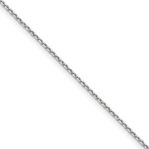 Black Bow Jewelry 1.4mm 10k White Gold Solid Diamond Cut Cable Chain Necklace - 1 of 4