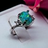Arlette Simulated Fire Green or Purple Opal Ring Womens Engagement Ginger Lyne Collection - 3 of 4