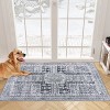 5x7ft Washable Vintage Area Rug, Thin Foldable Non-Slip Distressed Floral Carpet for Bedroom Living Room Bathroom - 4 of 4