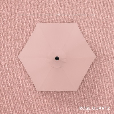 7.5ft Rose Quartz Polyester Outdoor Market Patio Umbrella with Steel Pole