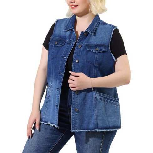 Womens denim hot sale vest target