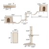 DOMETOUR Wall-mounted Cat Tree with 2 Cat Condos House, 3 Cat Wall Shelves, 2 Ladder, 1 Cat Perch, Sisal Cat Scratching Posts and Pad - 4 of 4
