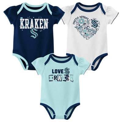 NHL Seattle Kraken Baby Girls' 3pk Bodysuit