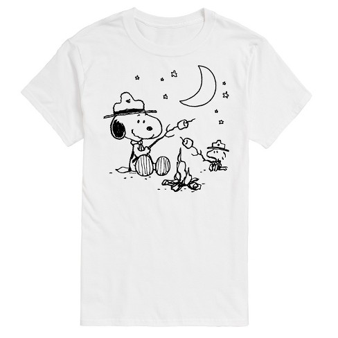 Men's - Peanuts - Snoopy and Woodstock Campfire S'mores Short Sleeve Graphic T-Shirt - image 1 of 4