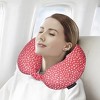 French Connection Memory Foam Travel Neck Pillow with Washable Cover - Luxury Neck Pillows for Travel (Polka Dot) - 3 of 4