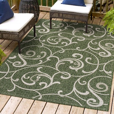Maribel Traditional Classic All-Over Scroll Indoor/Outdoor Area Rug - JONATHAN Y