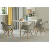 Mid-Century Modern Style Plastic DAW Shell Dining Arm Chair with Wooden Dowel Eiffel Legs, Black - 3 of 4