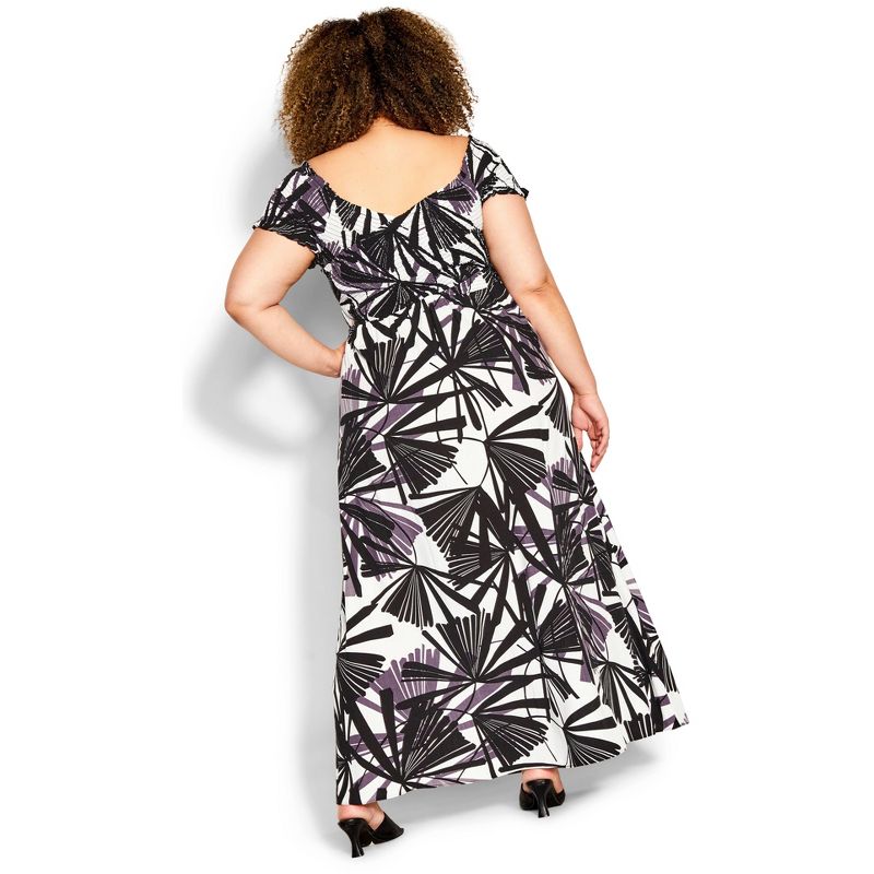 Women's Plus Size Skye Print Maxi Dress - ivory | CITY CHIC, 2 of 4